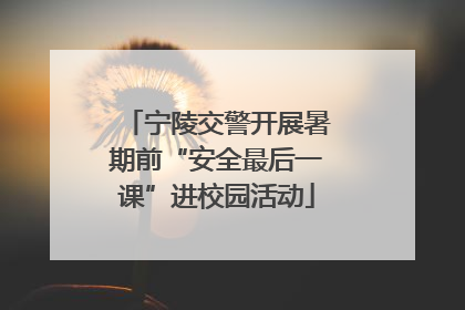 宁陵交警开展暑期前“安全最后一课”进校园活动