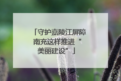 守护嘉陵江屏障 南充这样推进“美丽建设”