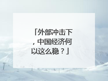 外部冲击下，中国经济何以这么稳？