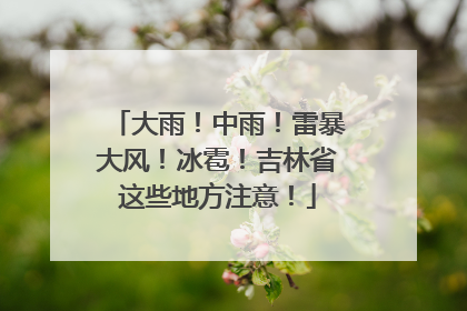 大雨！中雨！雷暴大风！冰雹！吉林省这些地方注意！