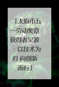 太原市五一劳动奖章获得者吴波：以技术为刃 向创新而行
