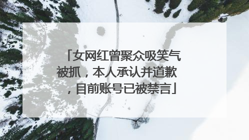 女网红曾聚众吸笑气被抓，本人承认并道歉，目前账号已被禁言