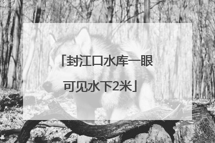 封江口水库一眼可见水下2米