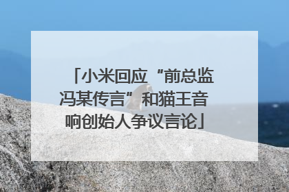 小米回应“前总监冯某传言”和猫王音响创始人争议言论