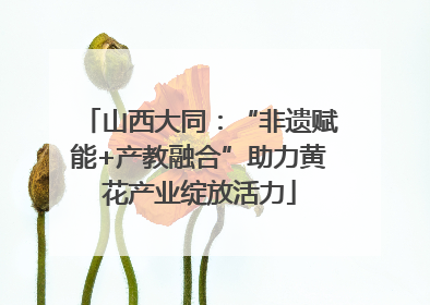 山西大同：“非遗赋能+产教融合”助力黄花产业绽放活力