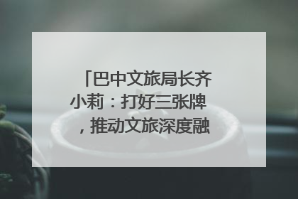 巴中文旅局长齐小莉：打好三张牌，推动文旅深度融合｜文旅局长说
