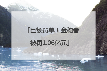 巨额罚单！金穗春被罚1.06亿元