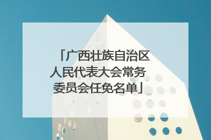广西壮族自治区人民代表大会常务委员会任免名单