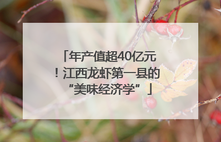 年产值超40亿元！江西龙虾第一县的“美味经济学”