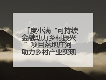 度小满“可持续金融助力乡村振兴”项目落地庄河 助力乡村产业实现绿色转型