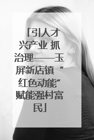 引人才 兴产业 抓治理——玉屏新店镇“红色动能”赋能强村富民