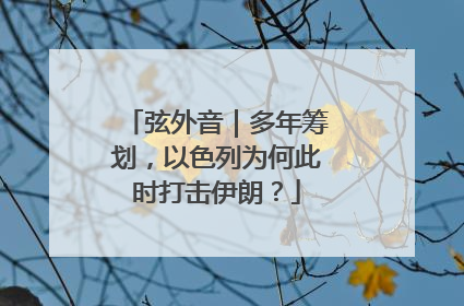 弦外音｜多年筹划，以色列为何此时打击伊朗？