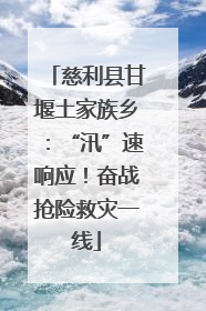 慈利县甘堰土家族乡：“汛”速响应！奋战抢险救灾一线