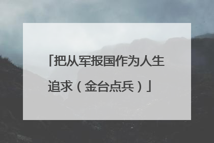 把从军报国作为人生追求（金台点兵）