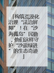 构筑荒漠化治理“法治屏障”！在“沙海孤岛”民勤，他们这样守护“沙退绿进”的生态奇迹