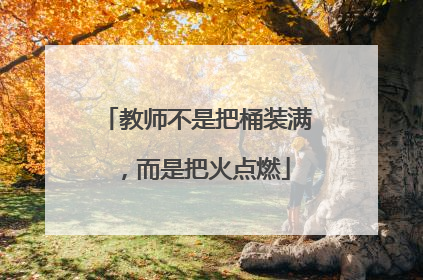 教师不是把桶装满，而是把火点燃