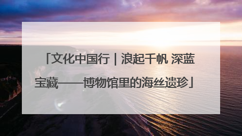 文化中国行｜浪起千帆 深蓝宝藏——博物馆里的海丝遗珍