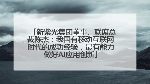 新紫光集团董事、联席总裁陈杰：我国有移动互联网时代的成功经验，最有能力做好AI应用创新
