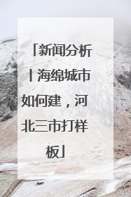 新闻分析丨海绵城市如何建，河北三市打样板
