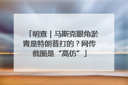 明查｜马斯克眼角淤青是特朗普打的？网传截图是“高仿”