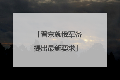 普京就俄军备提出最新要求