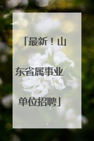 最新！山东省属事业单位招聘