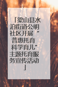 梁山县水泊街道公明社区开展“普惠托育 科学育儿”主题托育服务宣传活动