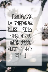 潍坊滨海区学府新城社区：红色引领 强基赋能 共筑和美“同心圆”