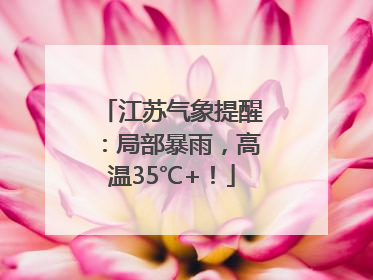 江苏气象提醒：局部暴雨，高温35℃+！