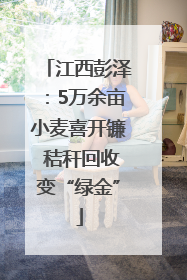 江西彭泽：5万余亩小麦喜开镰 秸秆回收变“绿金”