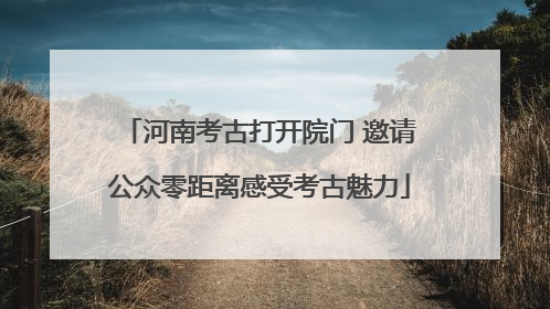 河南考古打开院门 邀请公众零距离感受考古魅力