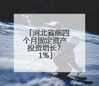 河北省前四个月固定资产投资增长7.1%
