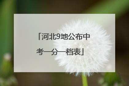 河北9地公布中考一分一档表