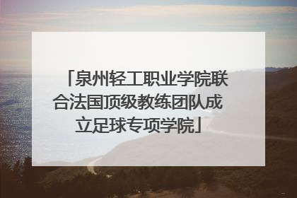 泉州轻工职业学院联合法国顶级教练团队成立足球专项学院