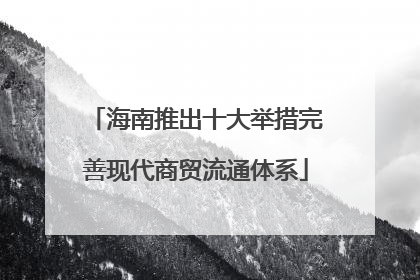 海南推出十大举措完善现代商贸流通体系