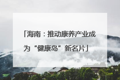 海南：推动康养产业成为“健康岛”新名片