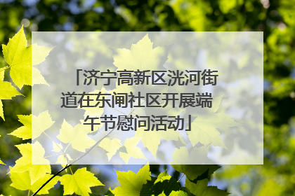 济宁高新区洸河街道在东闸社区开展端午节慰问活动