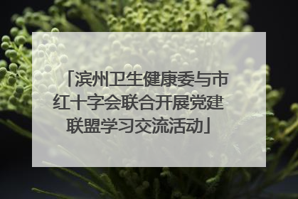 滨州卫生健康委与市红十字会联合开展党建联盟学习交流活动
