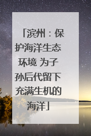 滨州：保护海洋生态环境 为子孙后代留下充满生机的海洋