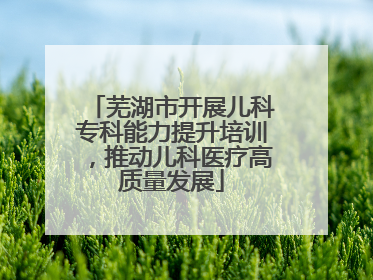 芜湖市开展儿科专科能力提升培训，推动儿科医疗高质量发展