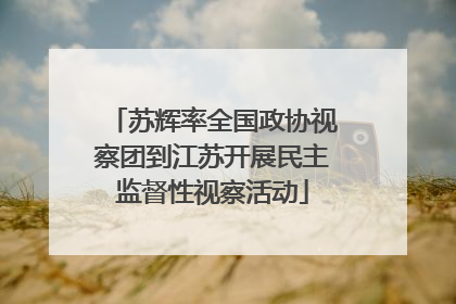 苏辉率全国政协视察团到江苏开展民主监督性视察活动
