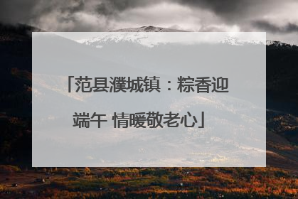 范县濮城镇：粽香迎端午 情暖敬老心