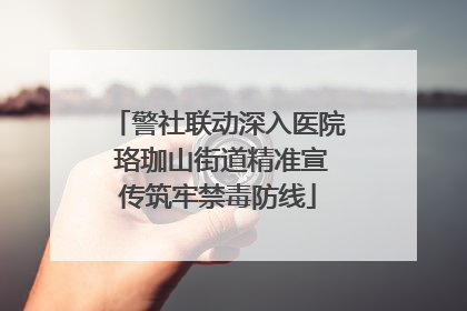 警社联动深入医院 珞珈山街道精准宣传筑牢禁毒防线