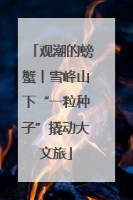 观潮的螃蟹丨雪峰山下“一粒种子”撬动大文旅