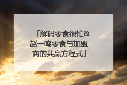 解码零食很忙&赵一鸣零食与加盟商的共赢方程式