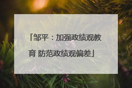 邹平：加强政绩观教育 防范政绩观偏差