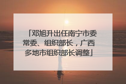 邓旭升出任南宁市委常委、组织部长，广西多地市组织部长调整