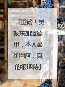 重磅！樊振东加盟德甲，本人最新回应：真的很期待