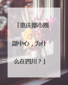 重庆都市圈副中心，为什么在四川？