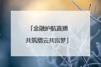 金融护航直播 共筑缙云共富梦